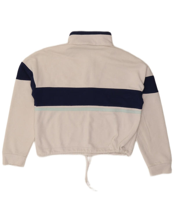 SERGIO TACCHINI Womens Oversized Crop Sweatshirt Jumper UK 6 XS White