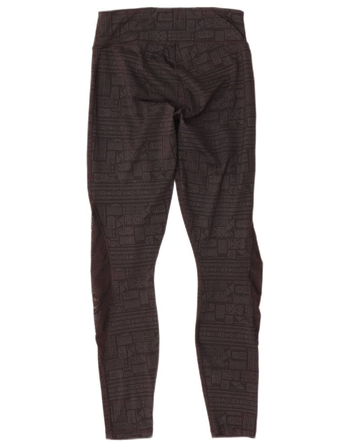 Puma Womens Leggings UK 10 Small  Grey Geometric Polyester