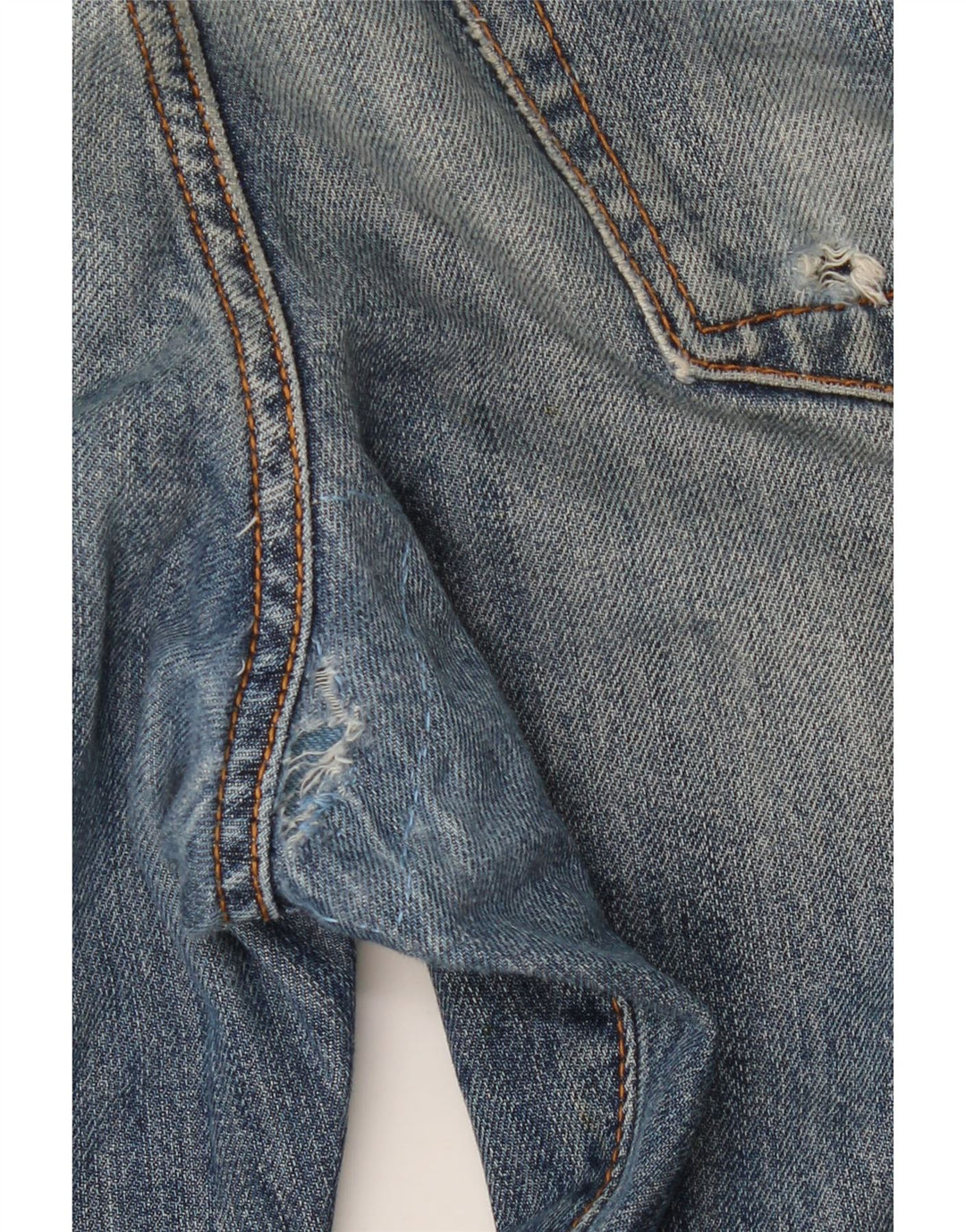 Liu Jo Mens Distressed Regular Slim Jeans W34 L32 Blue Cotton