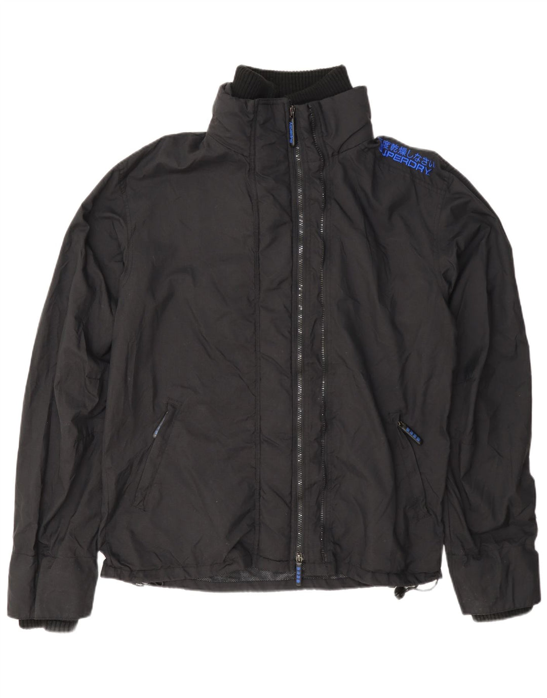 Superdry Womens Rain Jacket UK 20 2XL Black Nylon