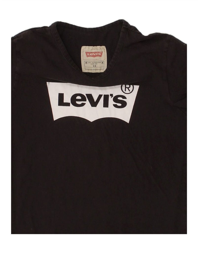 LEVI'S Girls Graphic T-Shirt Top 11-12 Years Black | Vintage Levi's | Thrift | Second-Hand Levi's | Used Clothing | Messina Hembry 