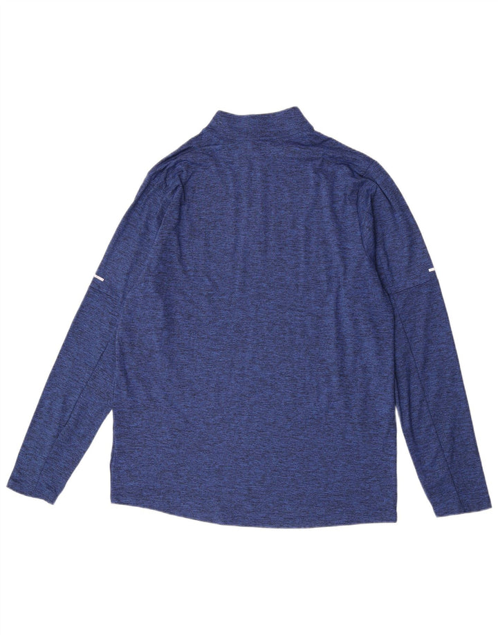 Nike Mens Dri Fit Zip Neck Pullover Tracksuit Top Large Blue Flecked