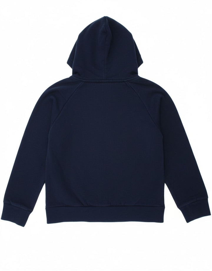 UNDER ARMOUR Boys Hoodie Jumper 9-10 Years Medium Navy Blue Cotton