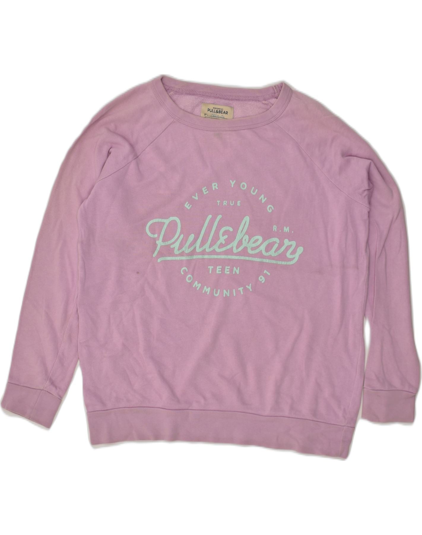 PULL BEAR Womens Oversized Graphic Sweatshirt Jumper UK 10 Small