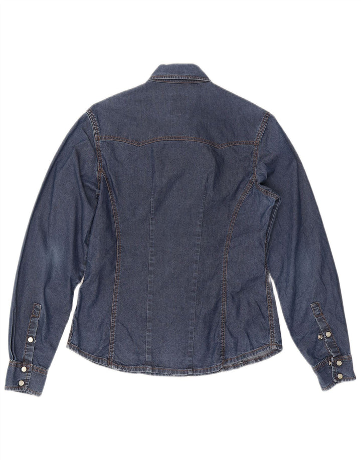 BOOSLEY Womens Denim Shirt UK 12 Medium Blue Cotton