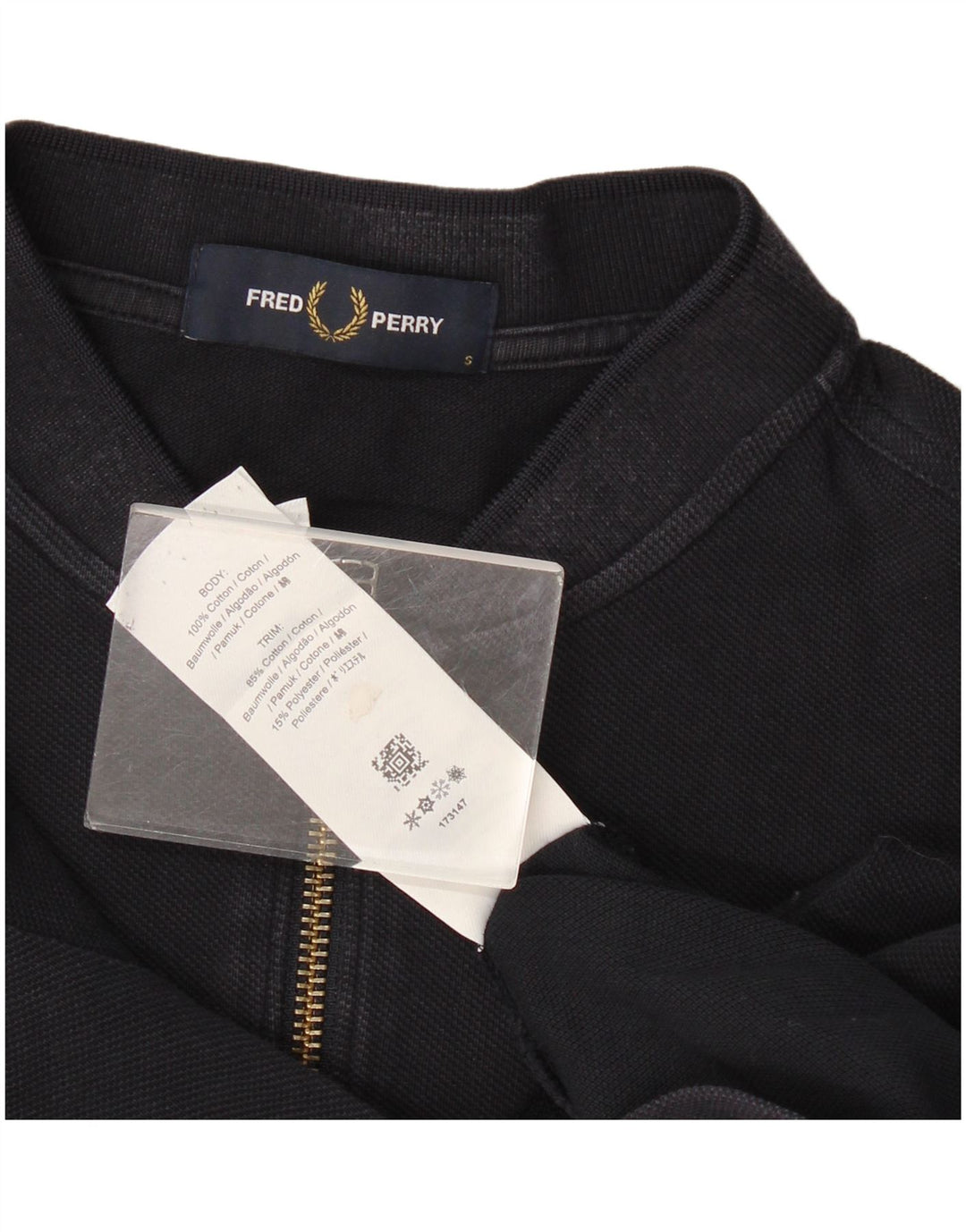 Fred Perry Mens Polo Shirt Small Navy Blue Colourblock Cotton