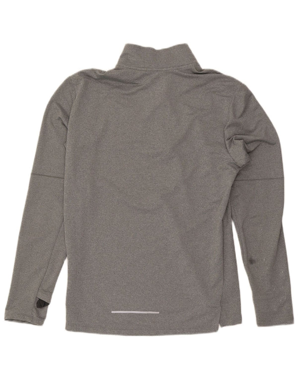 Nike Mens Dri Fit Zip Neck Pullover Tracksuit Top Small Grey Polyester