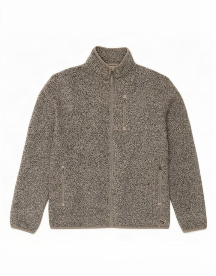 Marks & Spencer Mens Tracksuit Top Jacket Large Grey Flecked Polyester