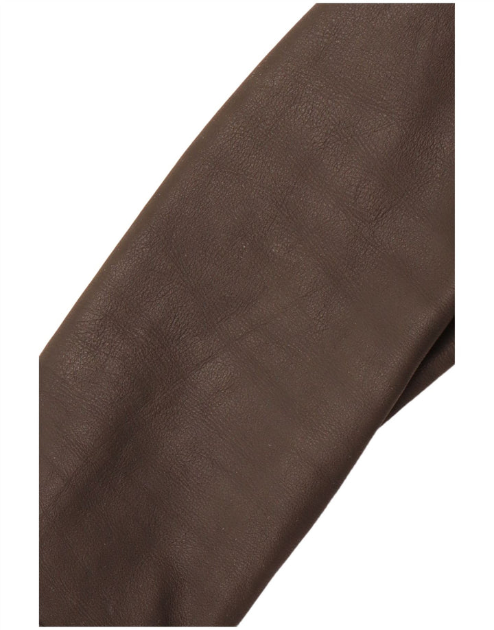 REPLAY Womens Leather Jacket UK 10 Small Grey Leather