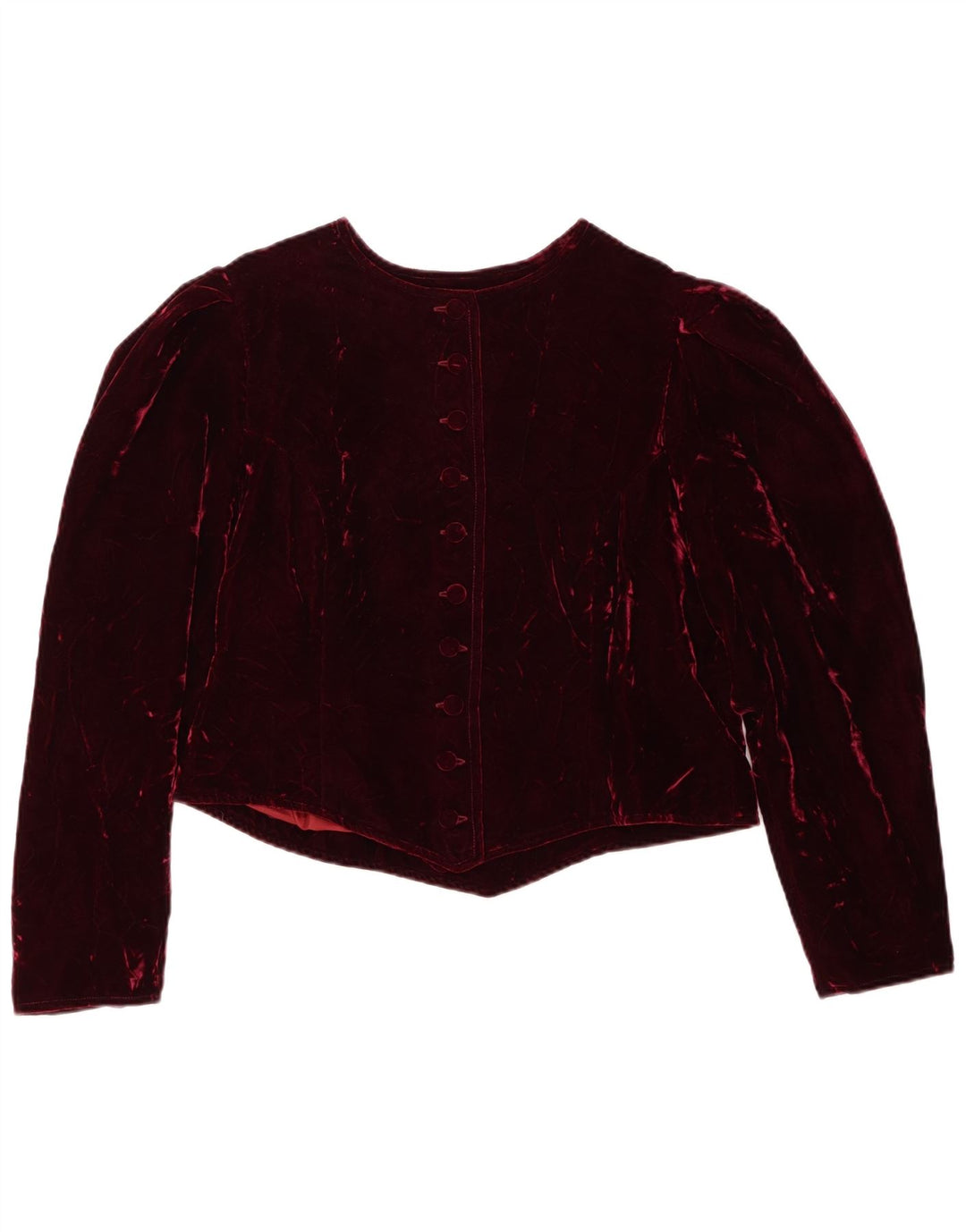 Elle Womens Velvet Bolero Jacket IT 42 Medium Maroon Viscose