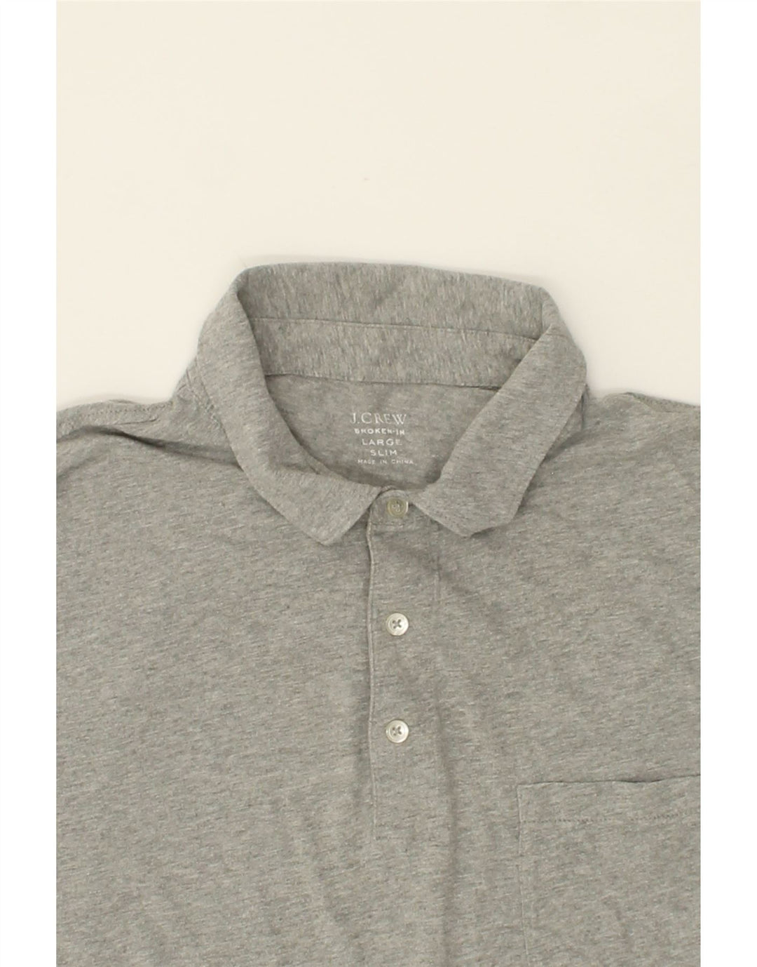 J. CREW Mens Broken In Slim Polo Shirt Large Grey Cotton Vintage J. Crew and Second-Hand J. Crew from Messina Hembry 