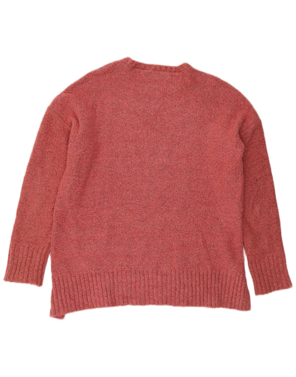 Marks & Spencer Womens Oversized Boat Neck Jumper Sweater UK 10 Small Pink