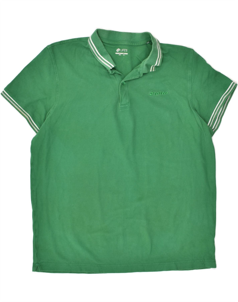 LOTTO Mens Slim Polo Shirt 3XL Green | Vintage Lotto | Thrift | Second-Hand Lotto | Used Clothing | Messina Hembry 