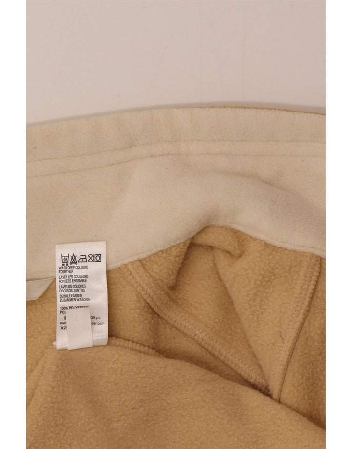 Marks & Spencer Womens Fleece Jacket UK 14 Large Beige Polyester