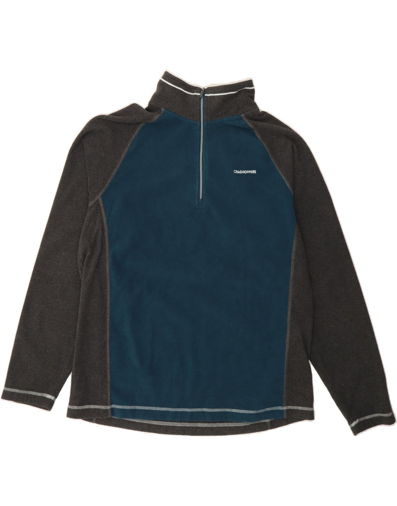 CRAGHOPPERS Mens Zip Neck Fleece Jumper XL Grey Colourblock Polyester Vintage CRAGHOPPERS and Second-Hand CRAGHOPPERS from Messina Hembry 