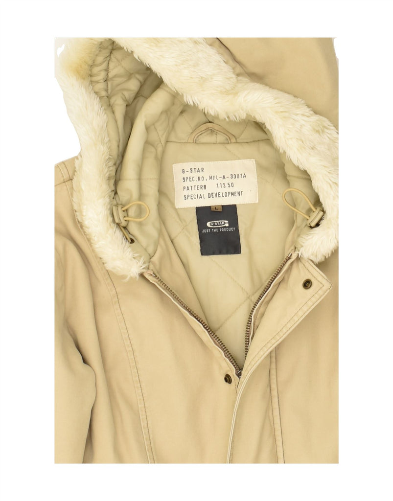 G-STAR Womens Windbreaker Coat UK 14 Large Beige Cotton Vintage G-Star and Second-Hand G-Star from Messina Hembry 