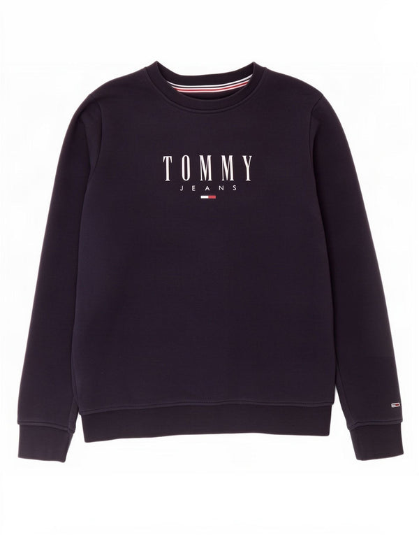 Tommy Hilfiger Womens Graphic Sweatshirt Jumper UK 14 Medium Navy Blue