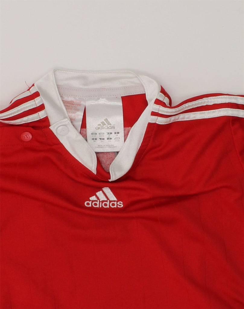 ADIDAS Boys Graphic T-Shirt Top 2-3 Years Red Colourblock | Vintage Adidas | Thrift | Second-Hand Adidas | Used Clothing | Messina Hembry 