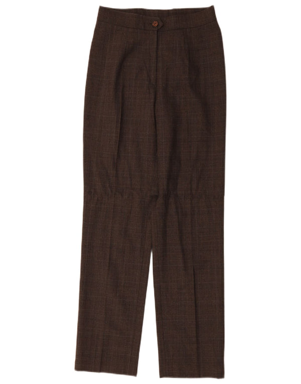 Vintage Womens High Waist Suit Trousers IT 42 Medium W26 L30 Brown