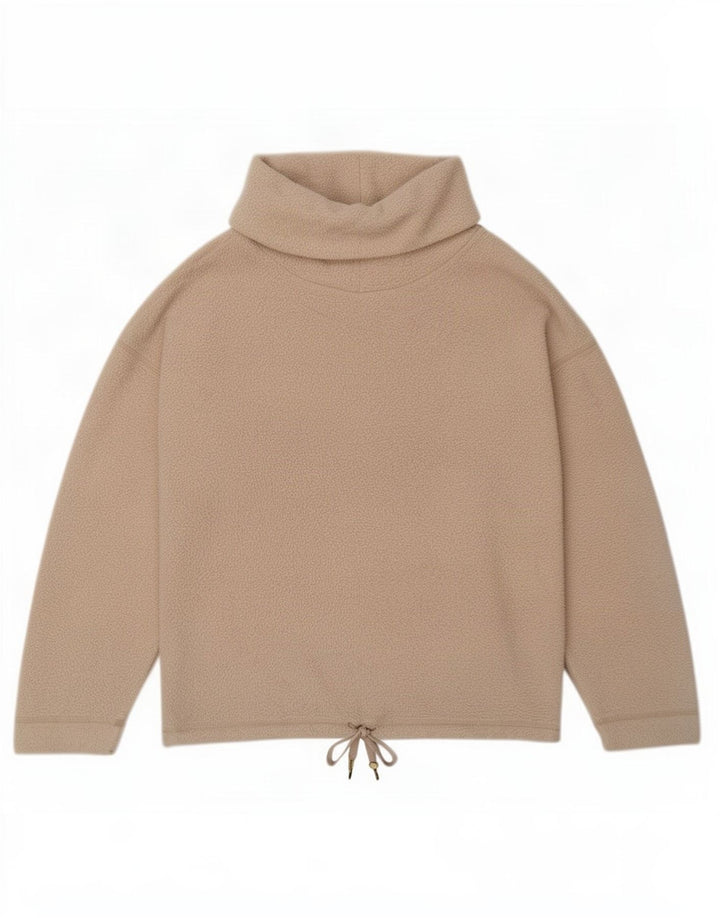 Marks & Spencer Womens Roll Neck Fleece Jumper UK 14 Medium Beige