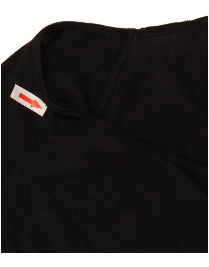 Marks & Spencer Womens Asymmetric V-Neck Jumper Sweater UK 14 Large Black
