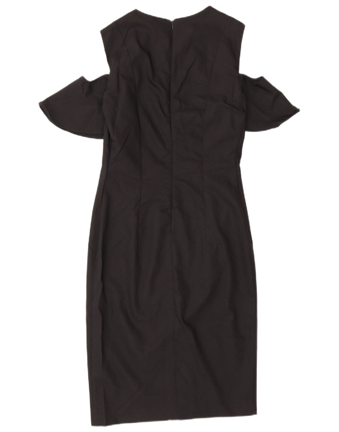 Zara Womens Off Shoulder Sheath Dress UK 12 Medium Black Cotton