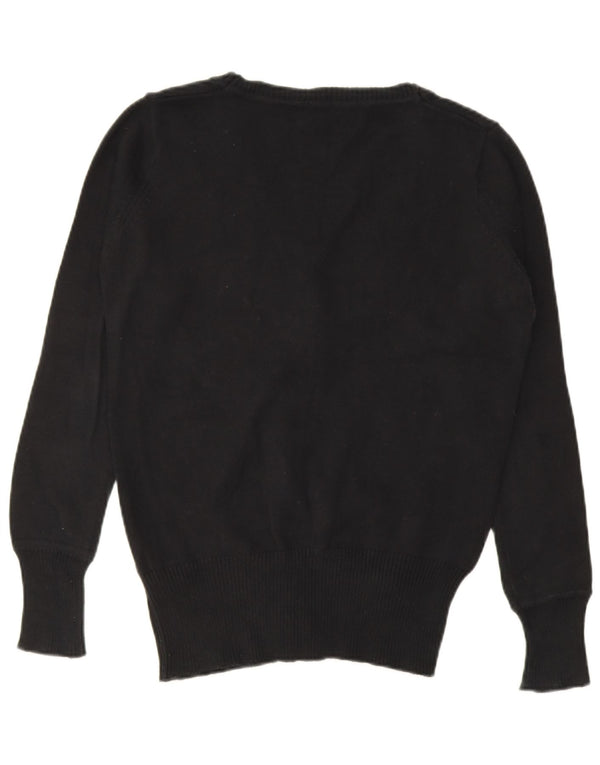 Zara Womens Cardigan Sweater UK 16 Large Black Cotton