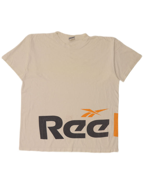Reebok Mens Graphic T-Shirt Top XL White