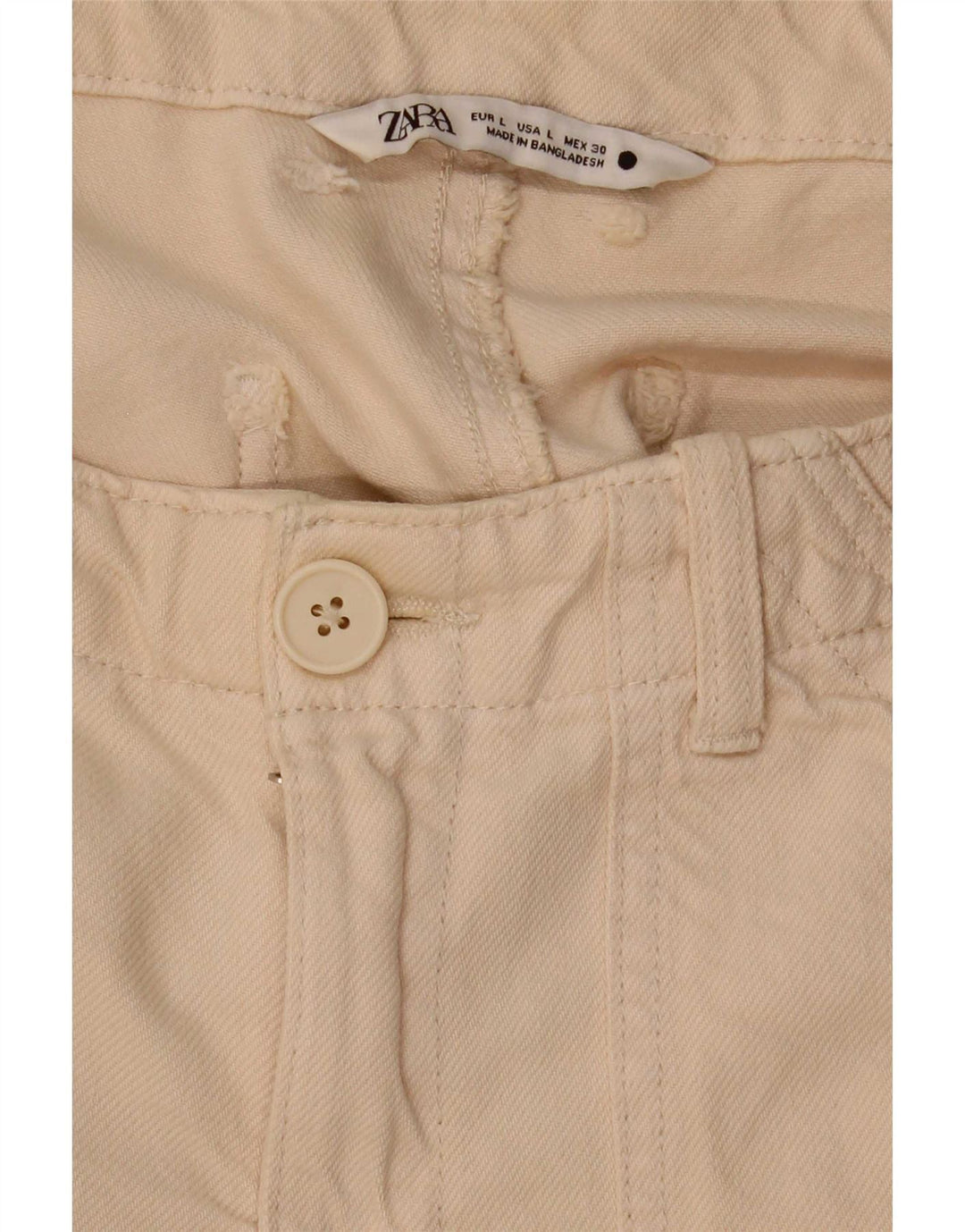 Zara Womens Straight Jeans Large W30 L27 Beige