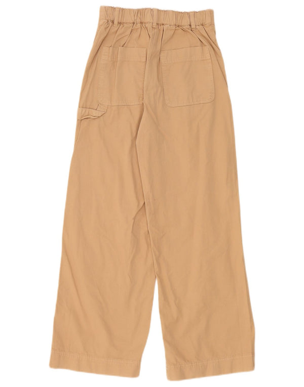 Zara Girls High Waist Wide Leg Cargo Trousers 13-14 Years W22 L25 Beige