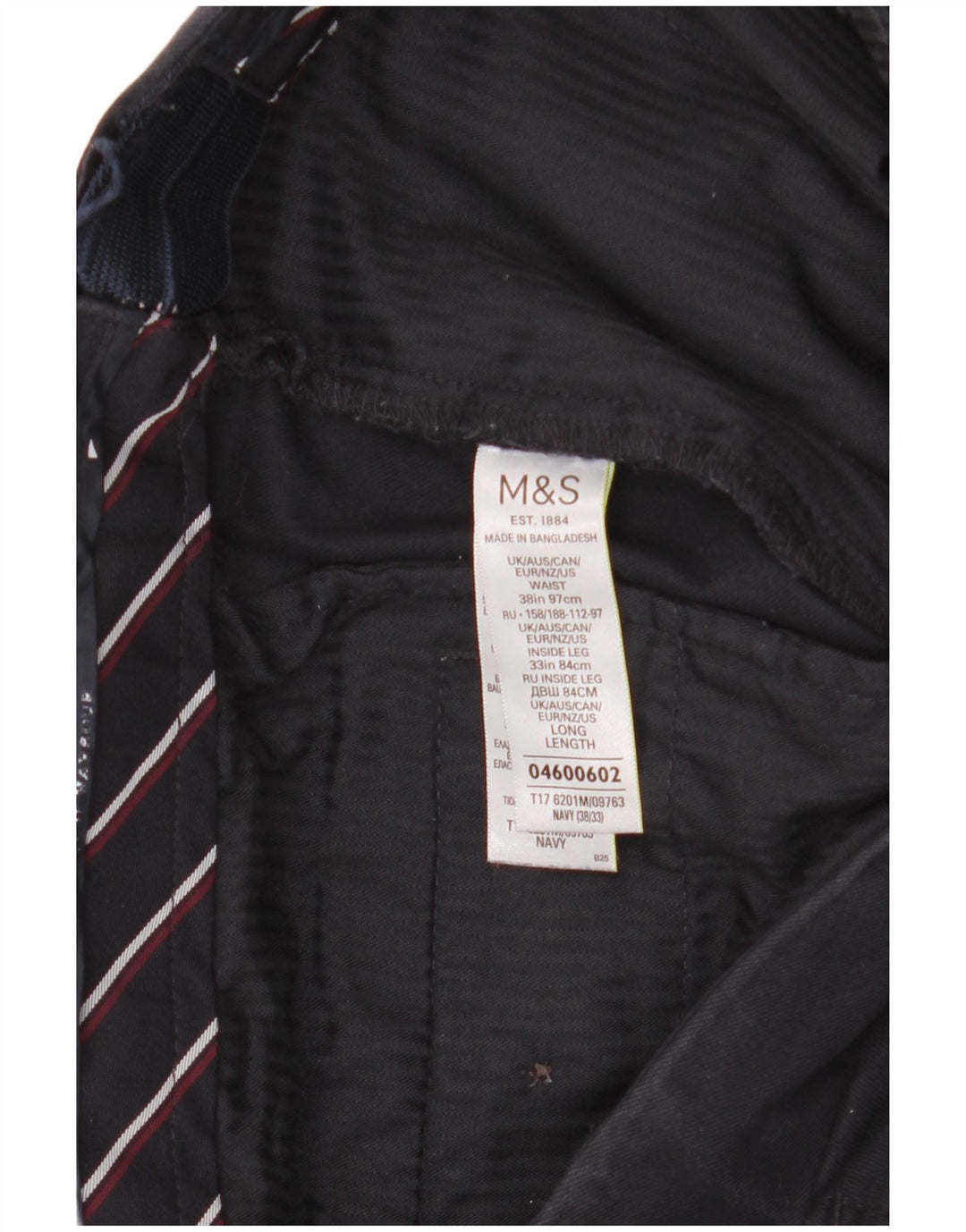 Marks & Spencer Mens Blue Harbour Slim Chino Trousers W38 L33 Navy Blue