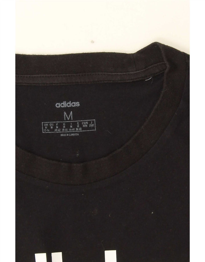 Adidas Womens Graphic T-Shirt Top UK 12/14 Medium Black