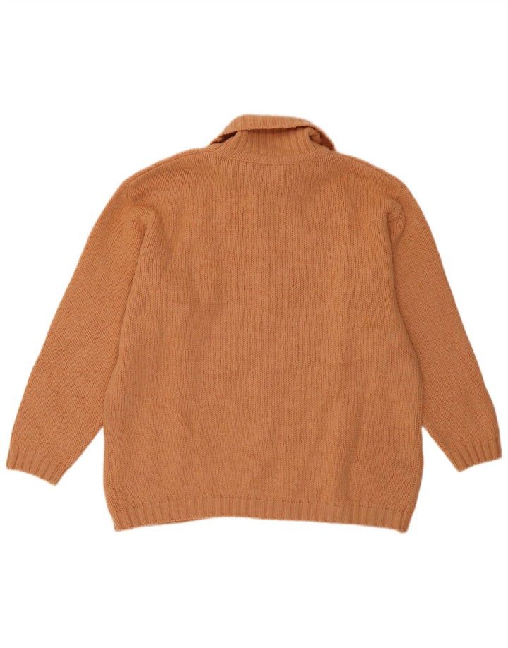 Vintage Womens Roll Neck Jumper Sweater UK 16 Large Orange