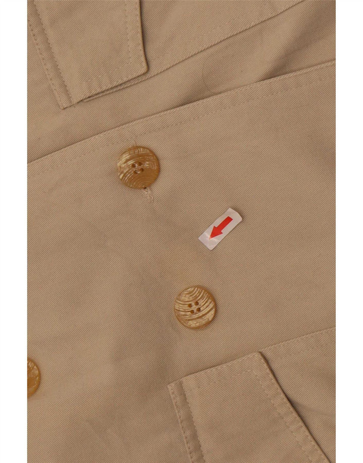 Vintage Womens Double Breasted Coat UK 14 Large Beige