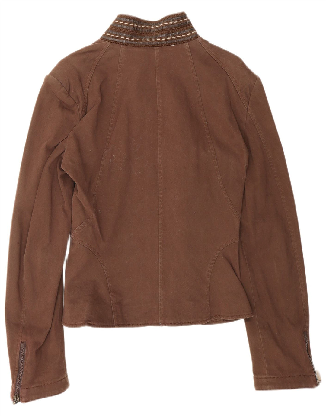 ROCCOBAROCCO Womens Bomber Jacket IT 46 Large Brown Cotton
