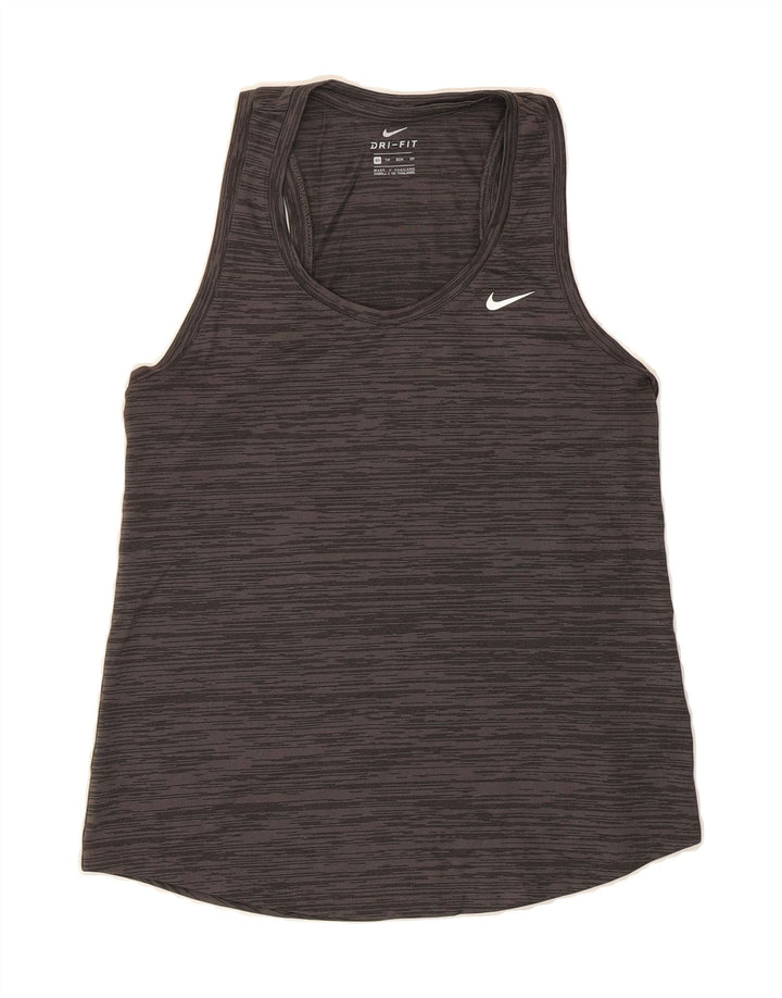 NIKE Womens Dri Fit Vest Top UK 6 XS Grey Flecked Polyester Vintage Nike and Second-Hand Nike from Messina Hembry 