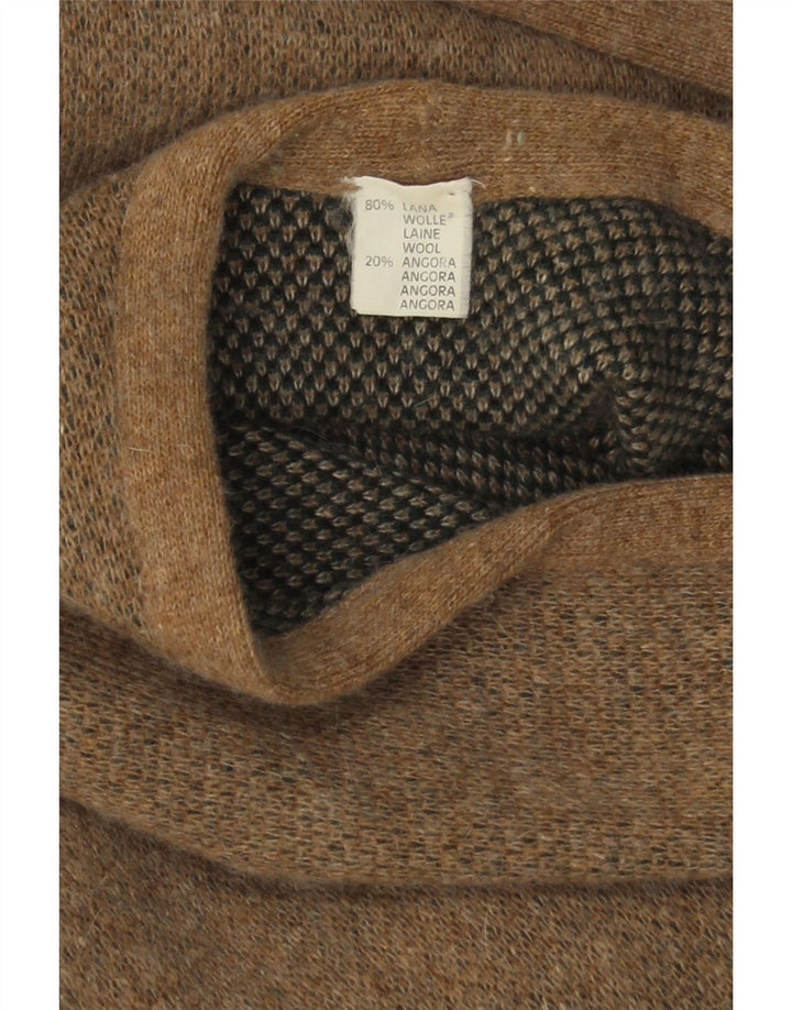 Vintage Womens Graphic Cape Cardigan Sweater One Size Brown Colourblock