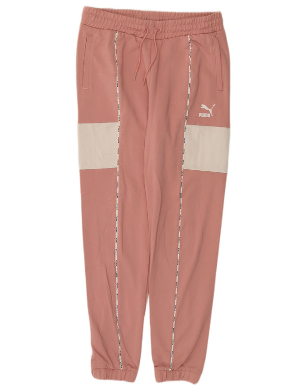 Puma Womens Tracksuit Trousers Joggers UK 14 Medium Pink Colourblock