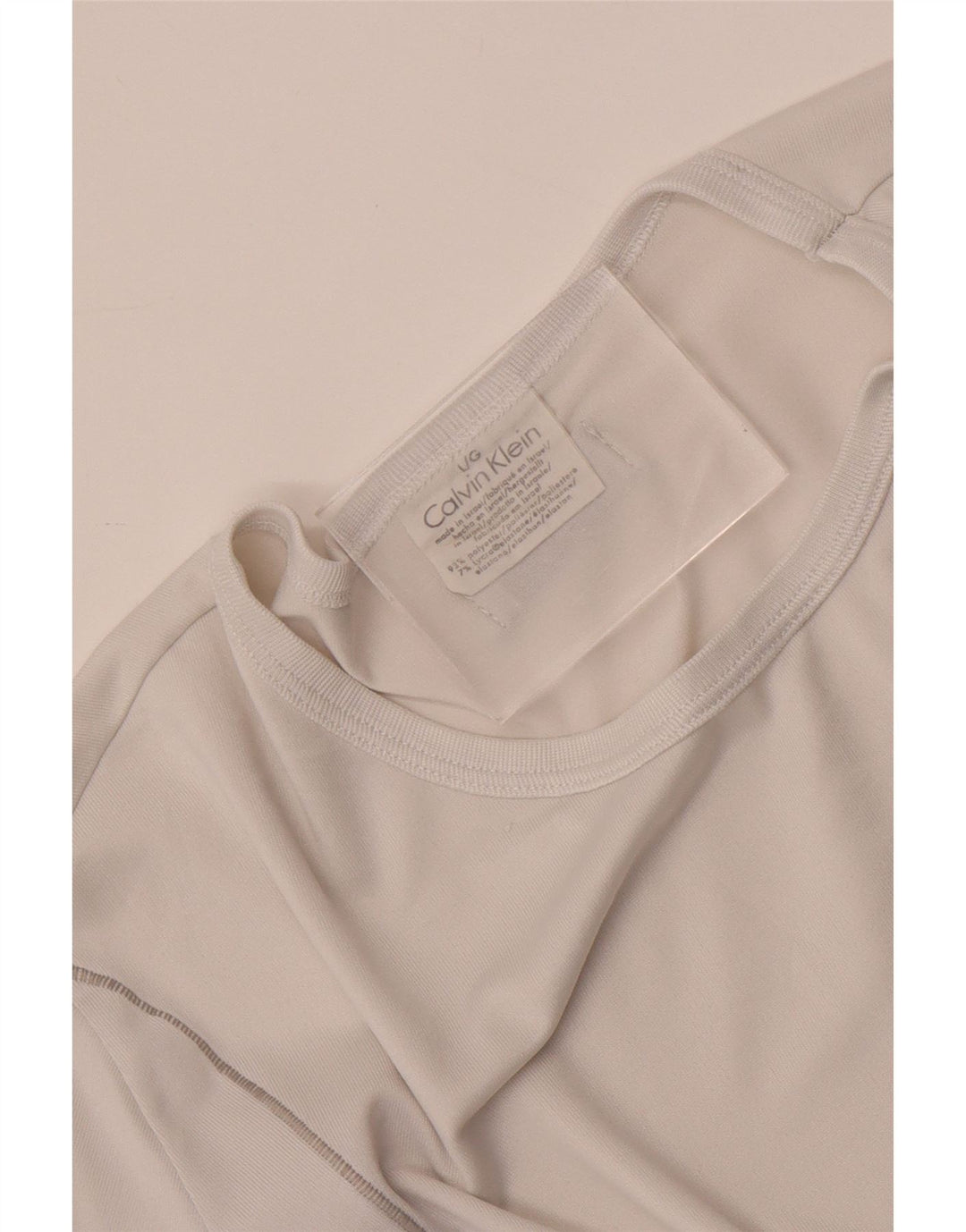 Calvin Klein Mens T-Shirt Top Large White Polyester