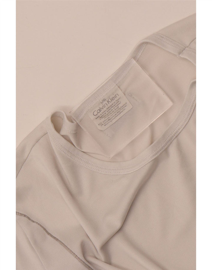 Calvin Klein Mens T-Shirt Top Large White Polyester