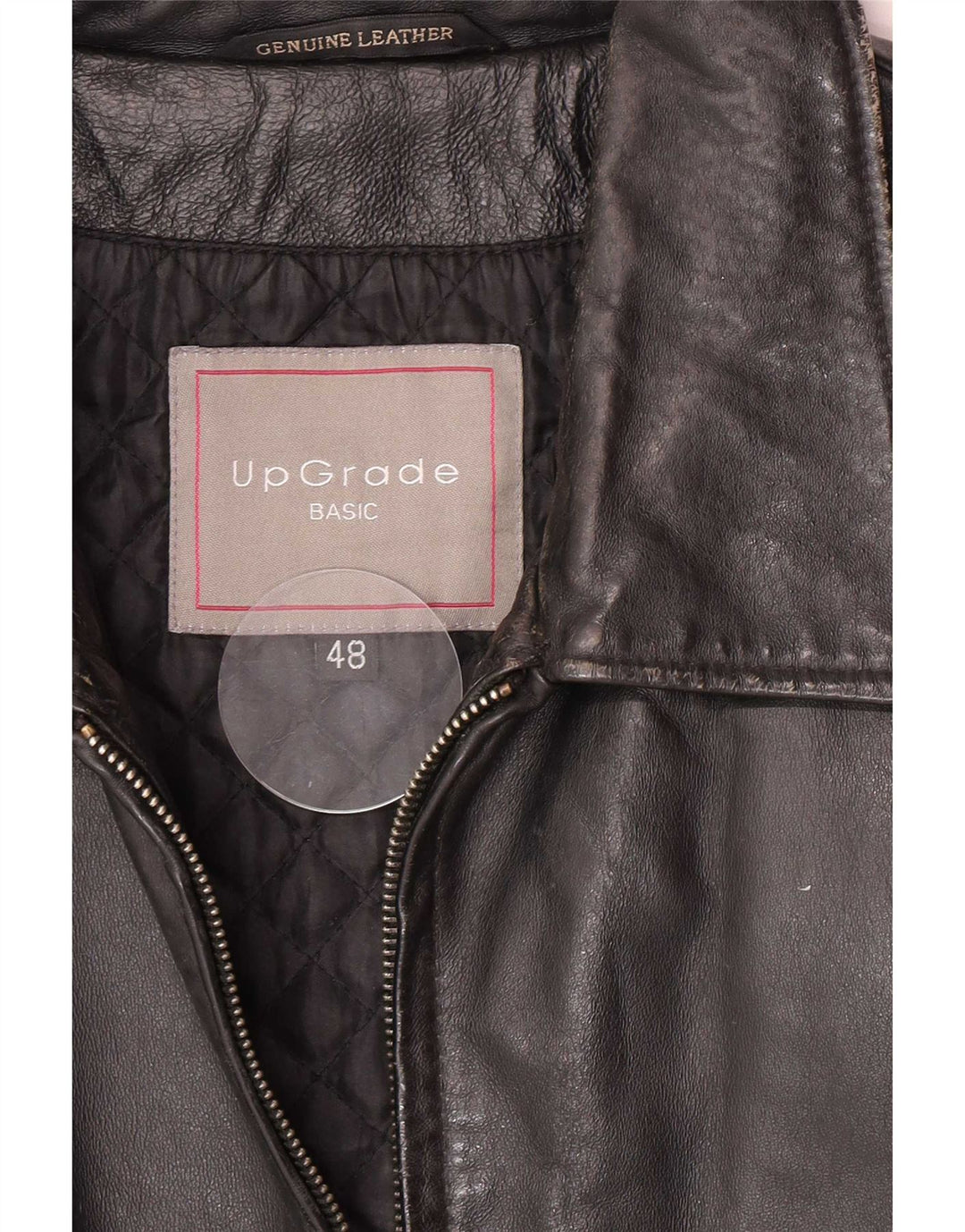 Vintage Mens Leather Jacket IT 48 Medium Black