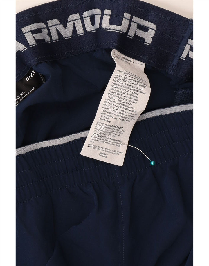 Under Armour Womens Sport Shorts UK 16 Large Navy Blue Polyester