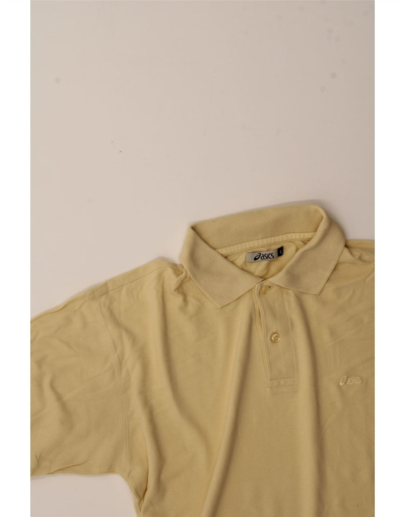 ASICS Mens Polo Shirt Large Beige Cotton Vintage Asics and Second-Hand Asics from Messina Hembry 