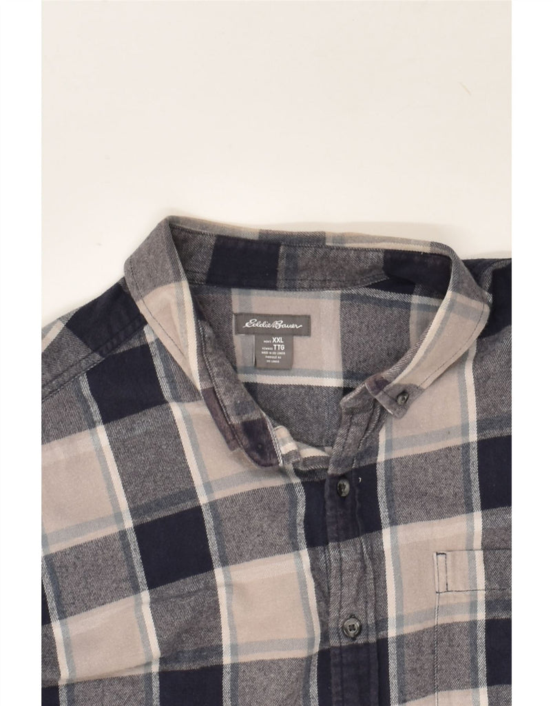 EDDIE BAUER Mens Shirt 2XL Grey Check Cotton | Vintage Eddie Bauer | Thrift | Second-Hand Eddie Bauer | Used Clothing | Messina Hembry 