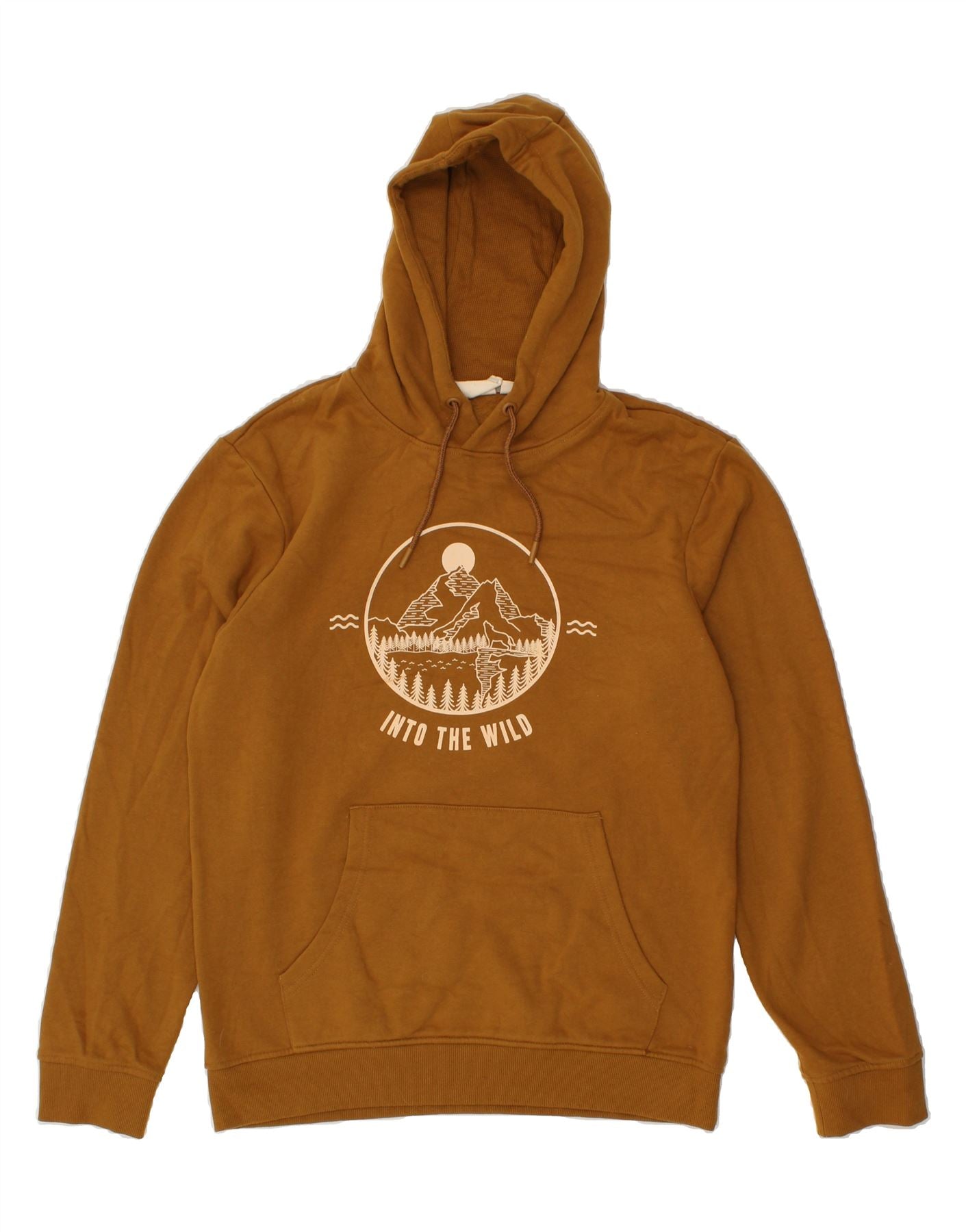MOUNTAIN WAREHOUSE Mens Graphic Hoodie Jumper Medium Brown