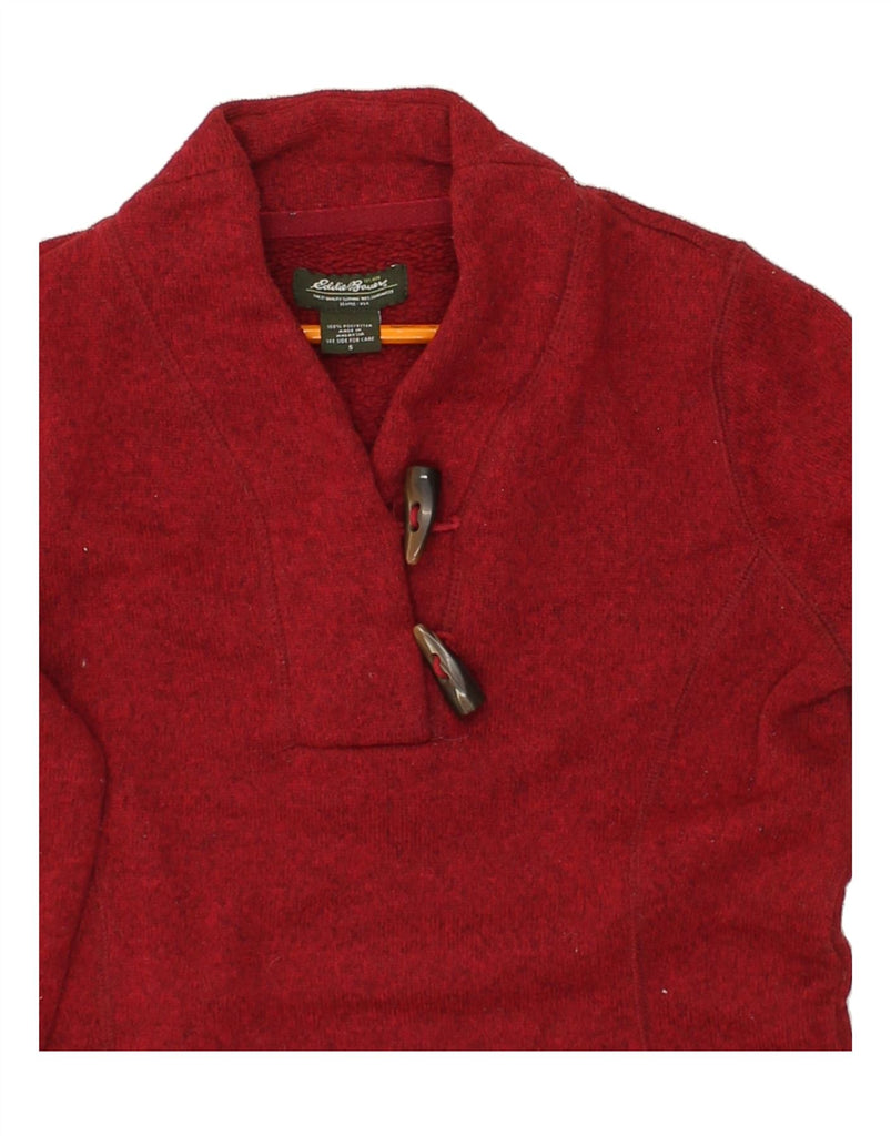 EDDIE BAUER Womens Shawl Neck Jumper Sweater UK 10 Small Red Polyester | Vintage Eddie Bauer | Thrift | Second-Hand Eddie Bauer | Used Clothing | Messina Hembry 