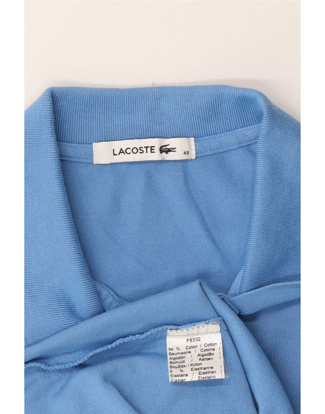 Lacoste Womens Polo Shirt Size 40 Medium Blue Cotton