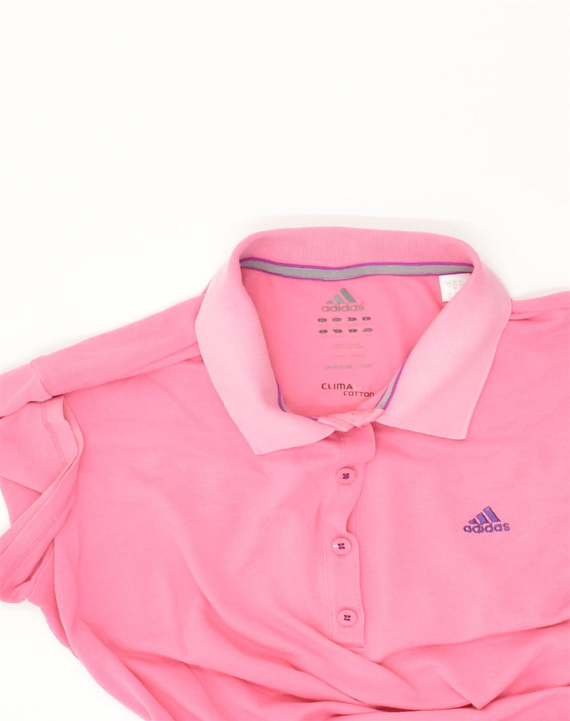 ADIDAS Womens Polo Shirt UK 8 Small Pink Cotton | Vintage Adidas | Thrift | Second-Hand Adidas | Used Clothing | Messina Hembry 