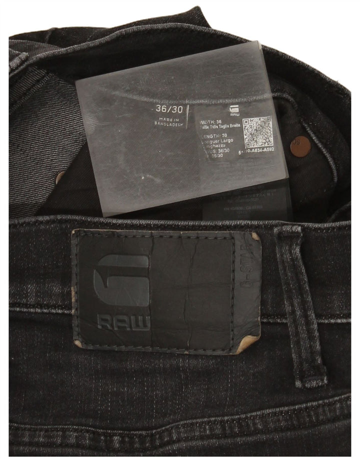 G-Star Mens Slim Jeans W36 L30 Black Cotton