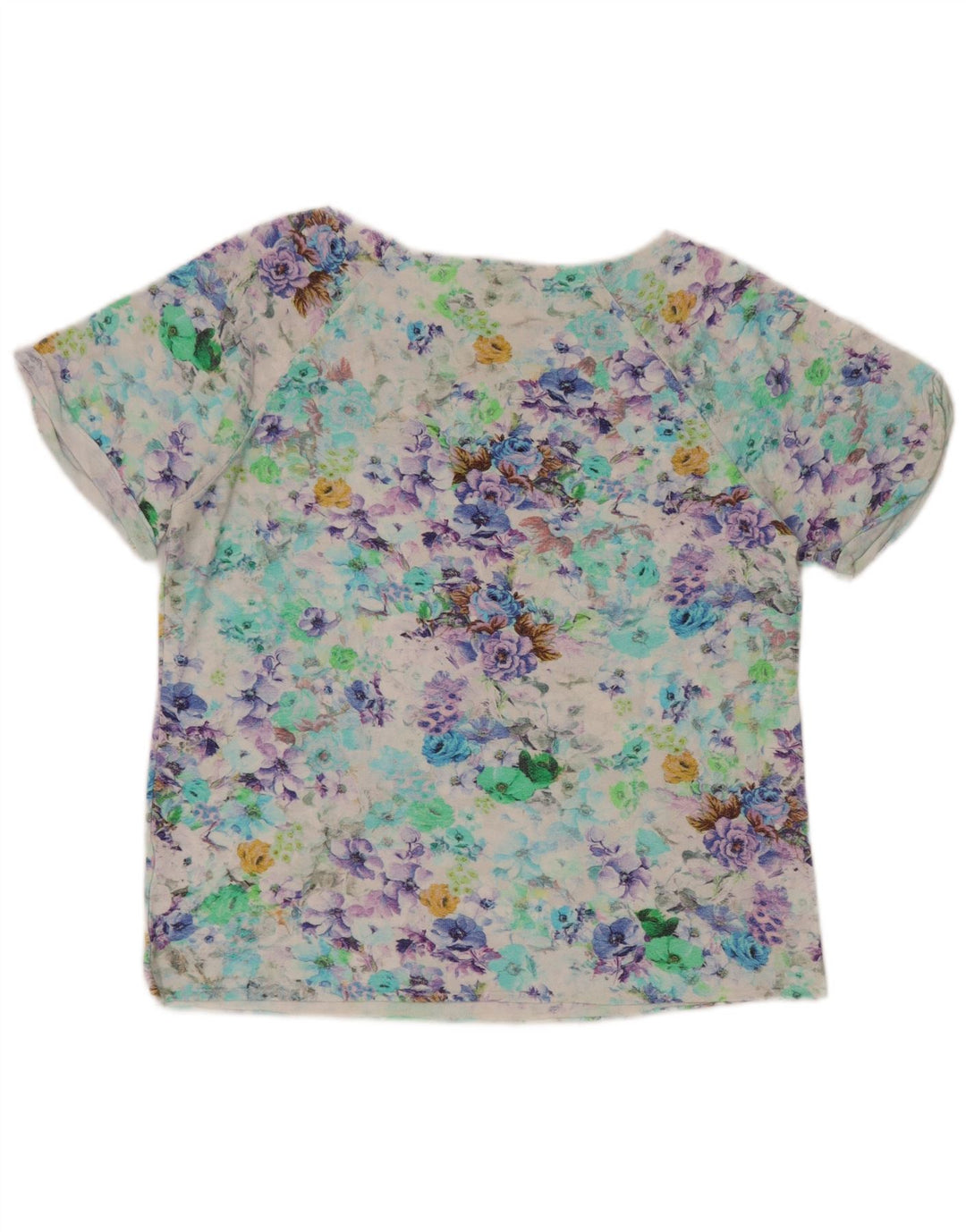 BENETTON Womens T-Shirt Top UK 14 Large Multicoloured Floral
